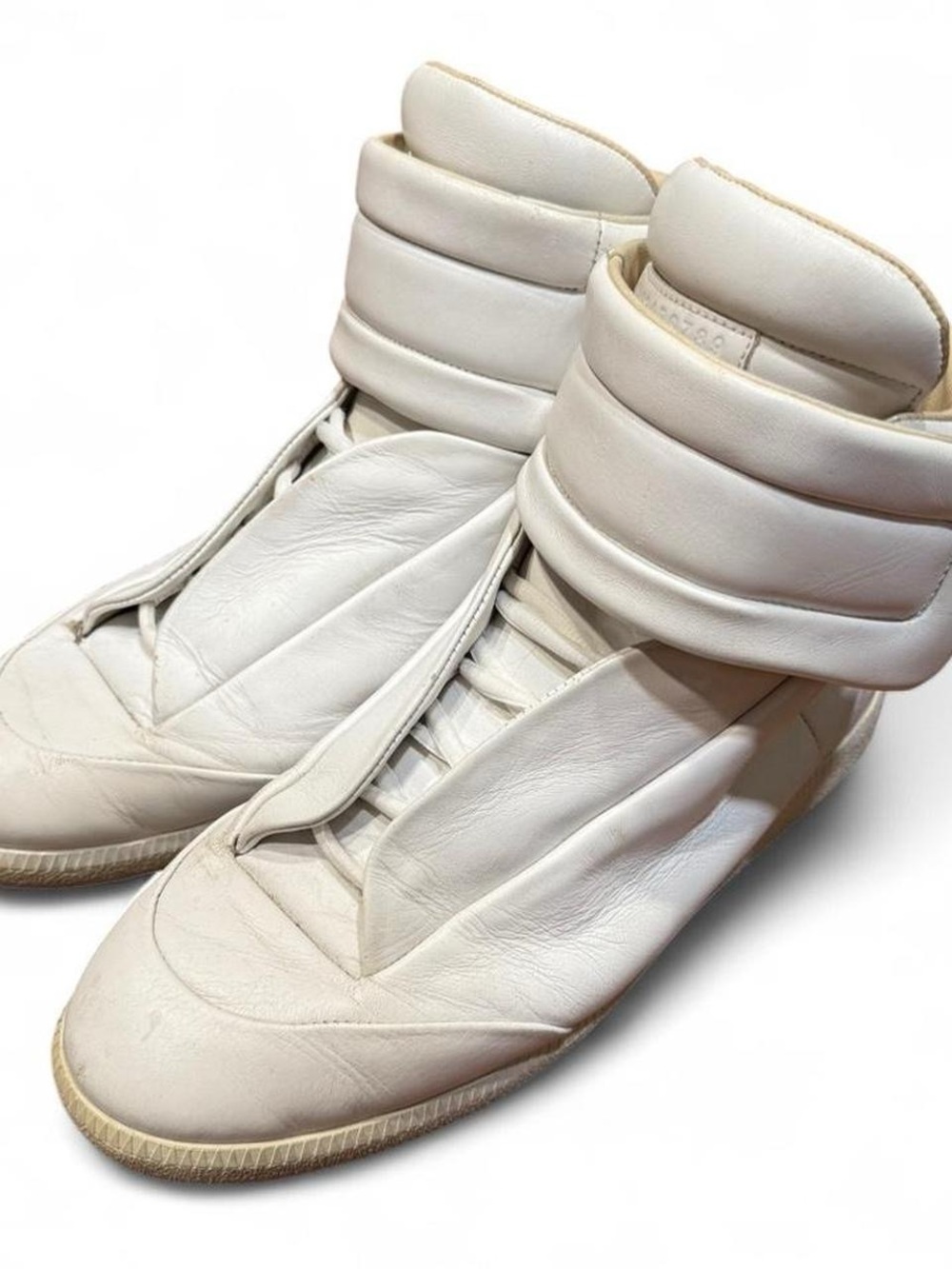 Maison Margiela Future White High Top Leather Sneakers 44